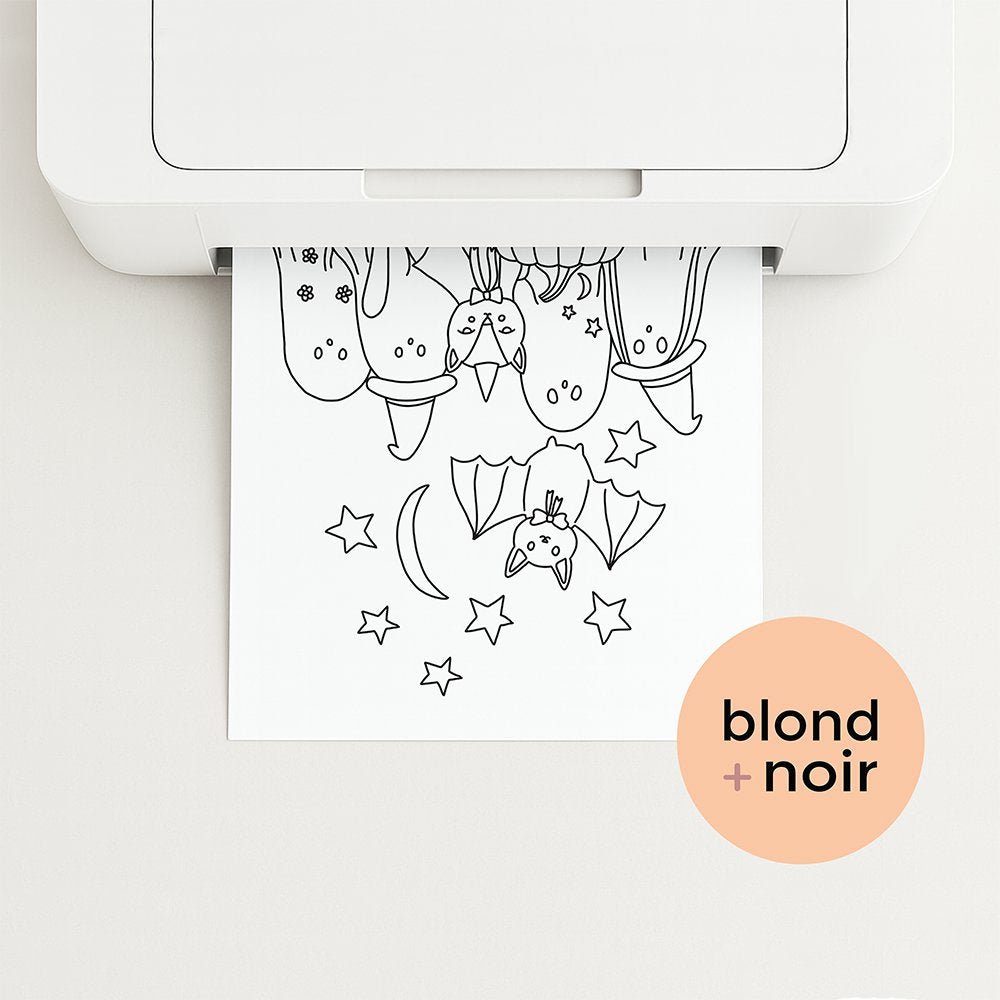Halloween Colouring Page – Free Kids Printable Blond + Noir 