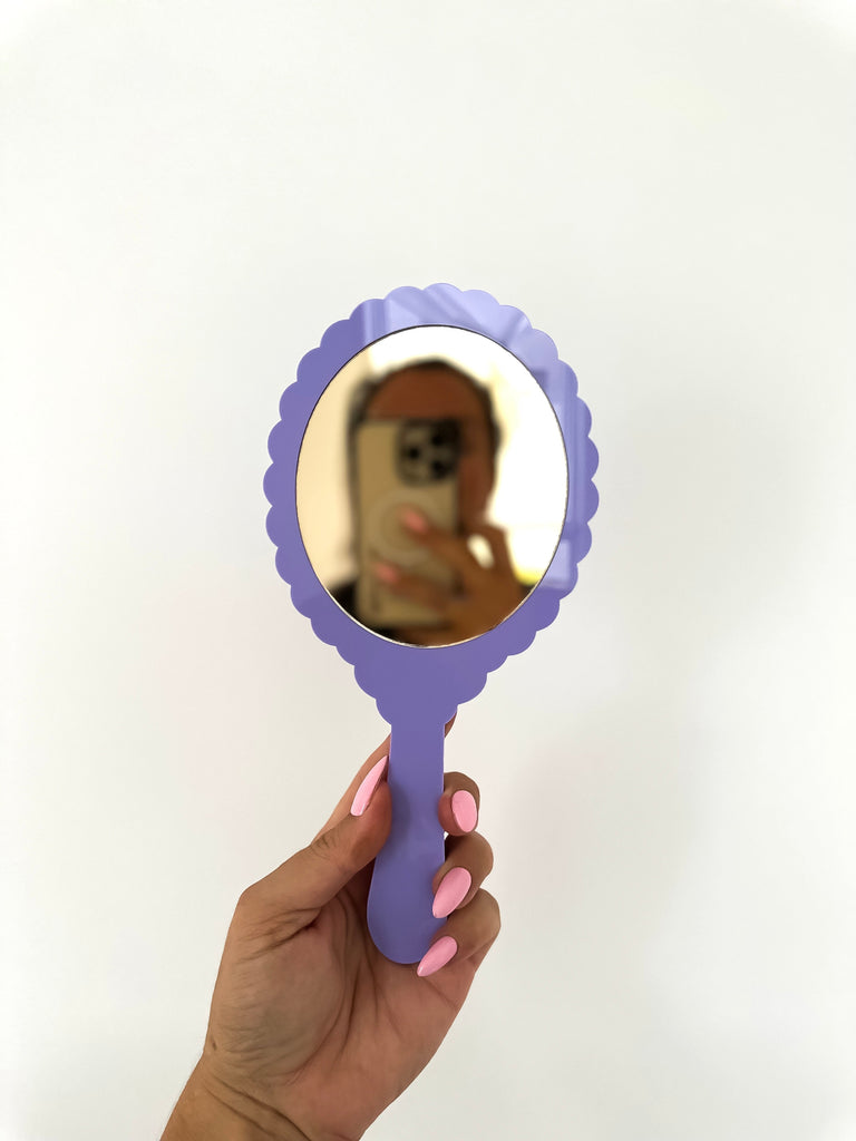 Hand Held Mirror | with Customisation Acrylic Name Letterly Australia 