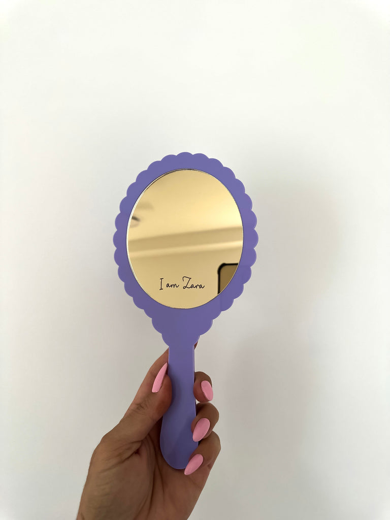 Hand Held Mirror | with Customisation Acrylic Name Letterly Australia 