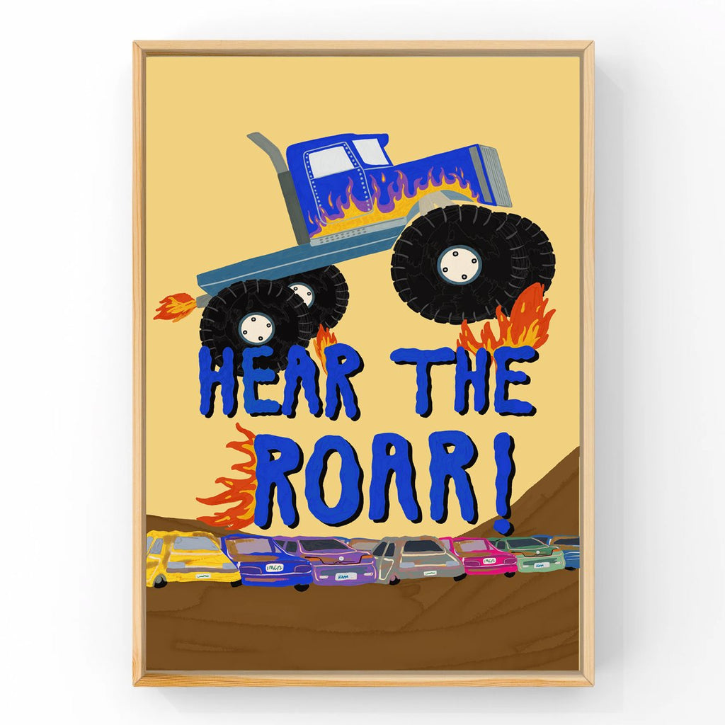 Hear The Roar! | Big Truck Kids Art Print Art Prints Little Peach + Pip 