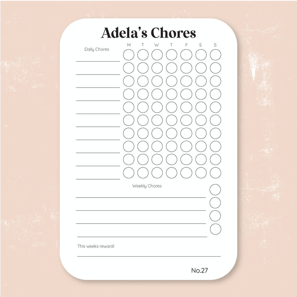 Kids Chore Chart | Reusable Acrylic Name Letterly Australia 