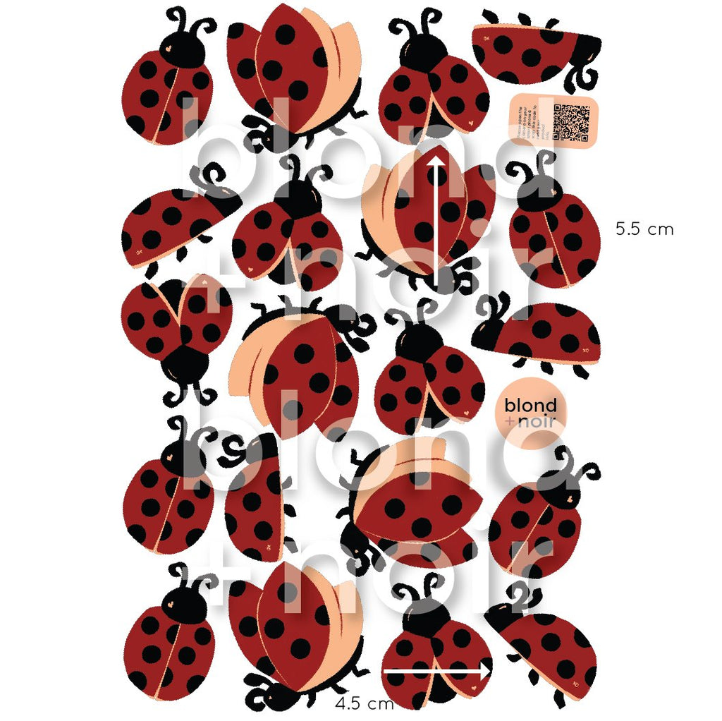 Lady Beetle | Lucky Wall Decals for Kids Blond + Noir 