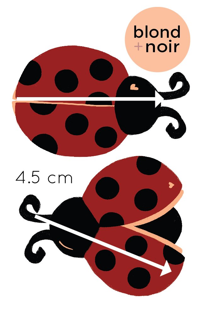 Lady Beetle | Lucky Wall Decals for Kids Blond + Noir 