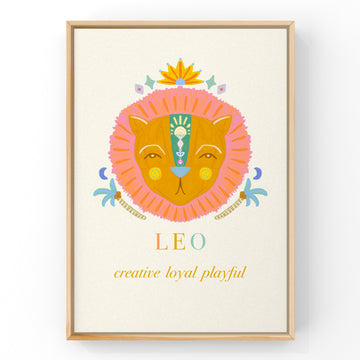 LEO Pastel Star Sign by Little Peach & Pip | Art Print Art Prints Little Peach + Pip 