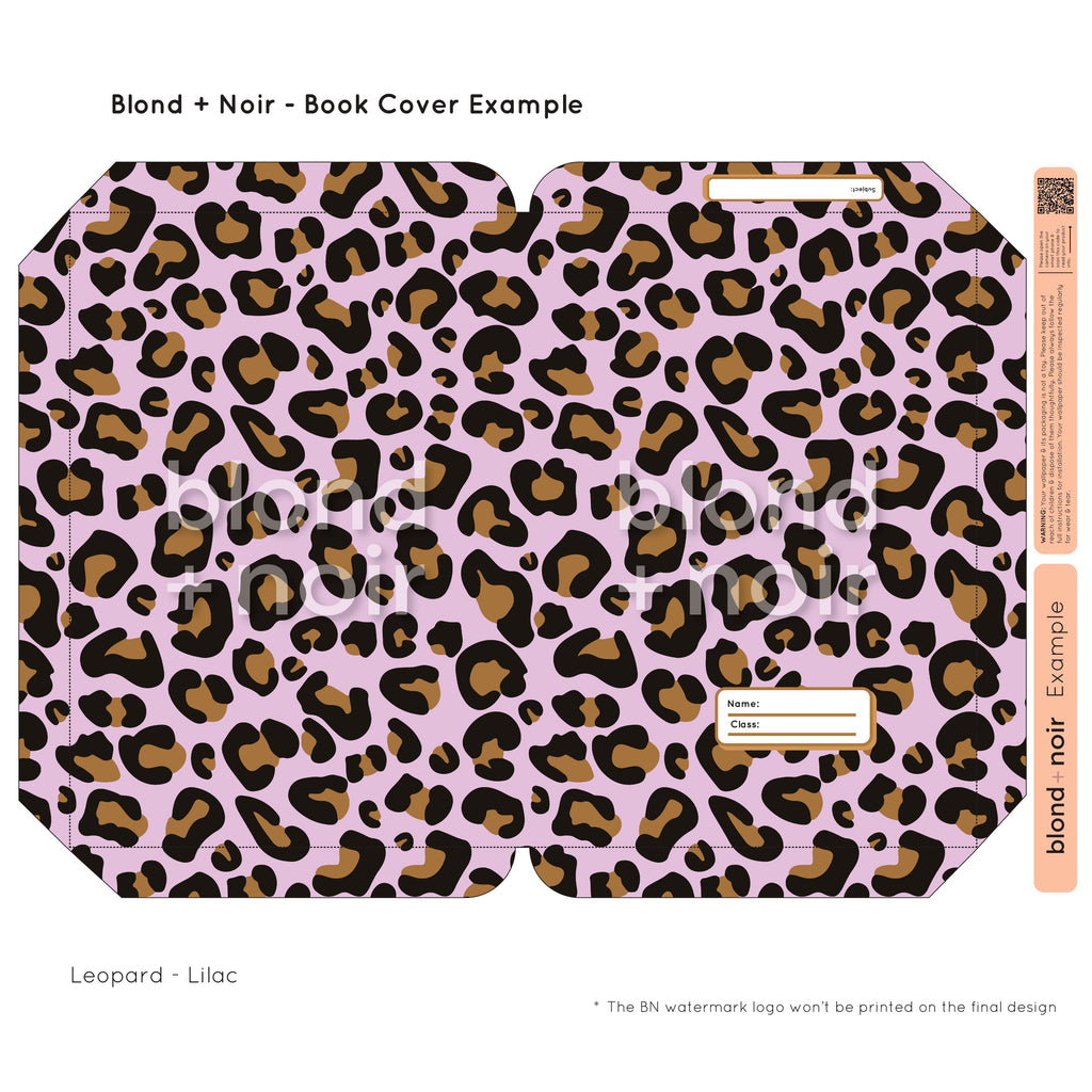 Leopard | Pre-cut Book Covers | Customisable Back to School Supplies Back to school Blond + Noir 