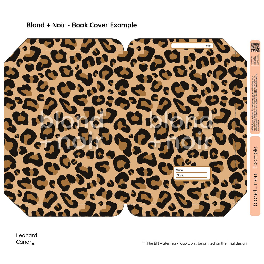 Leopard | Pre-cut Book Covers | Customisable Back to School Supplies Back to school Blond + Noir 
