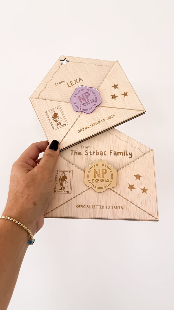 Letter to Santa Envelope to the North Pole | Custom Christmas Decoration | Xmas Tradition Acrylic Name Letterly Australia 