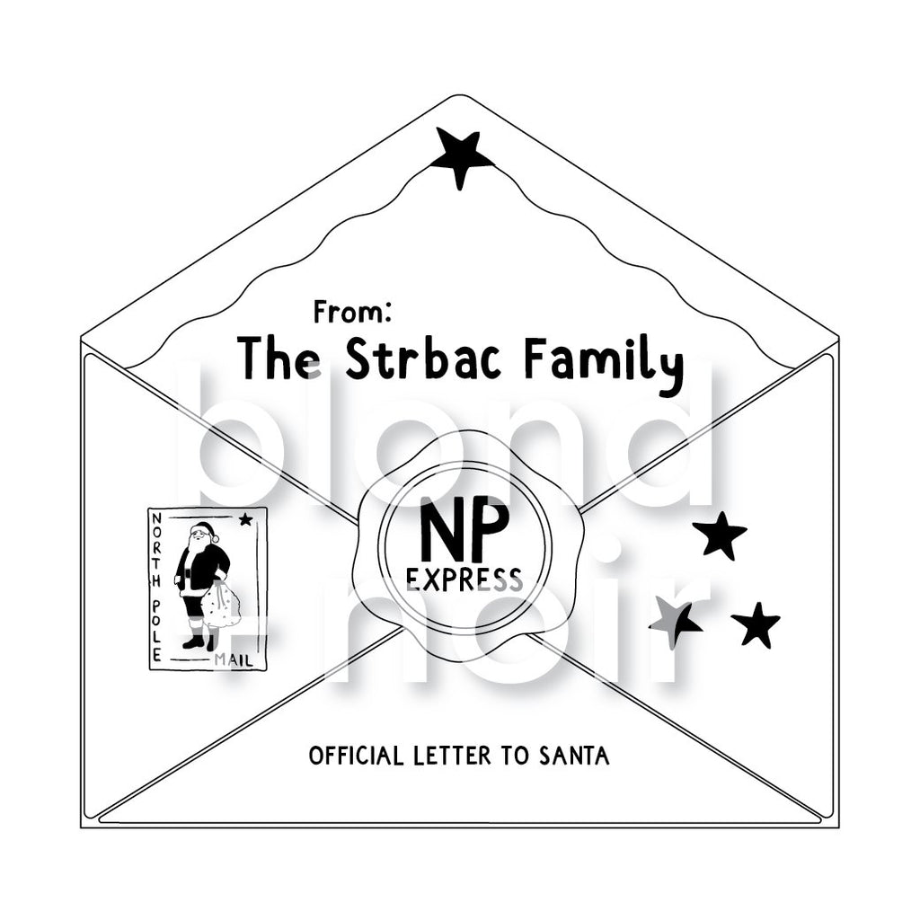 Letter to Santa Envelope to the North Pole | Custom Christmas Decoration | Xmas Tradition Acrylic Name Letterly Australia 