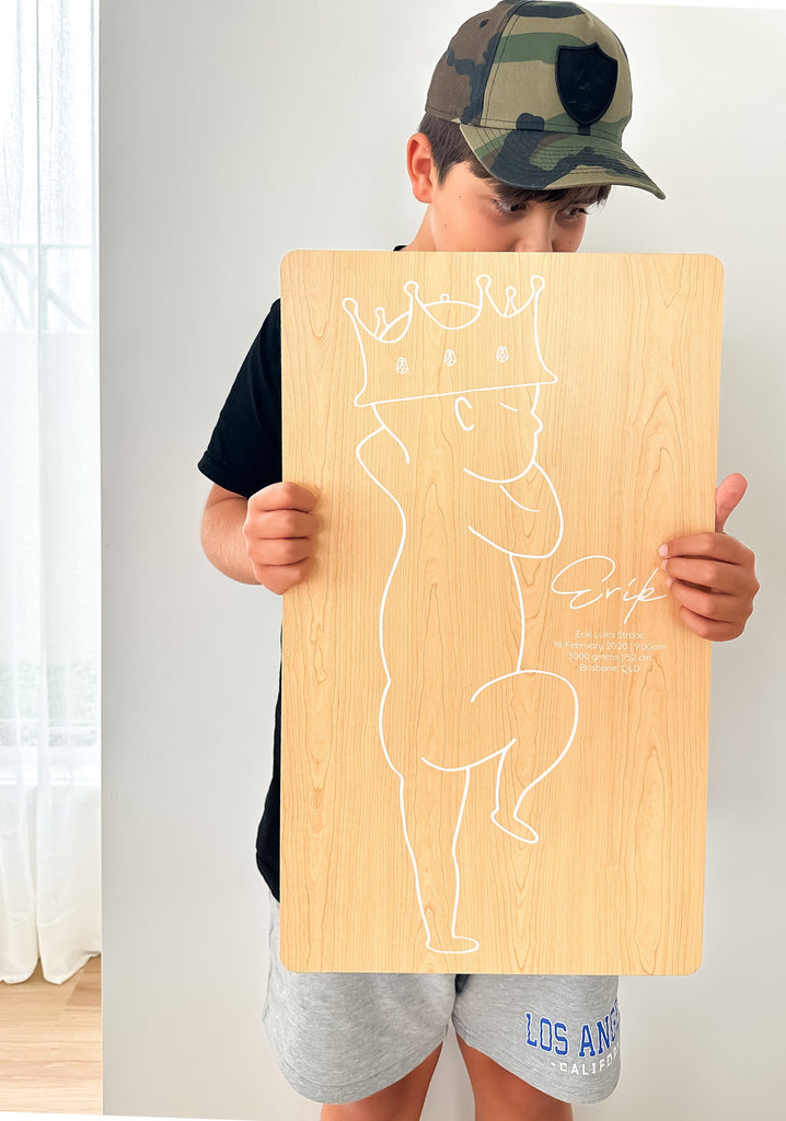 Limited Release | Acrylic 1:1 Birth Print | Rectangle Birth Print Blond + Noir 