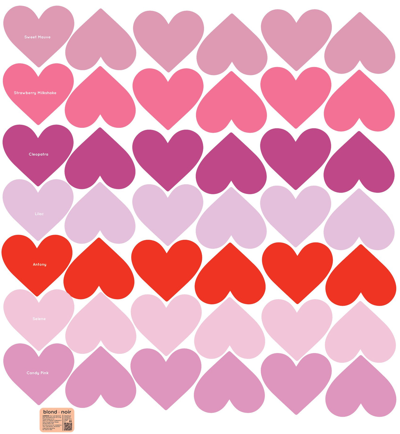 Love Hearts | Wall Decals Wall Decals Blond + Noir 