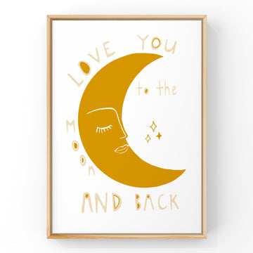 Love you to the moon by Little Peach & Pip | Art Print Art Prints Little Peach + Pip 