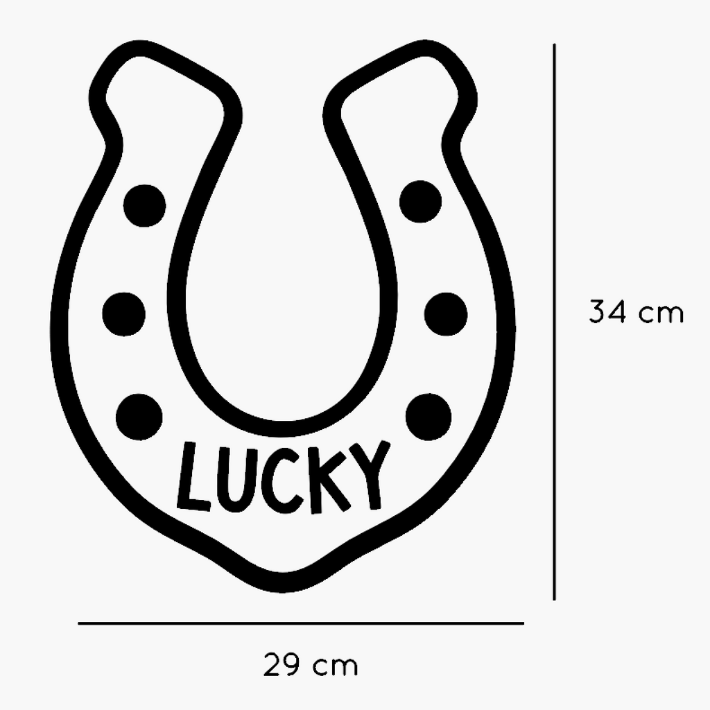 LUCKY Horse Shoe Acrylic Decal Acrylic Name Letterly Australia 