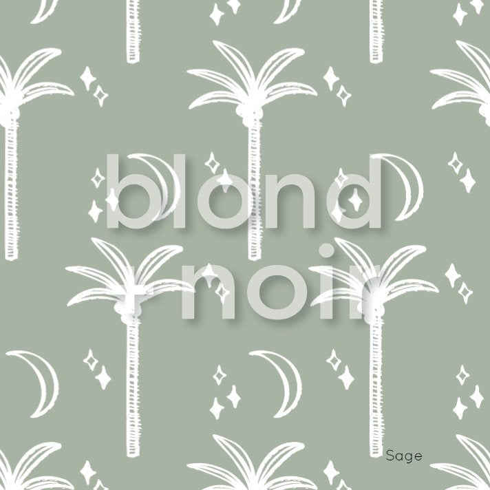 Magic Palms | Full & Half Wall Wallpaper Wallpaper Blond + Noir 