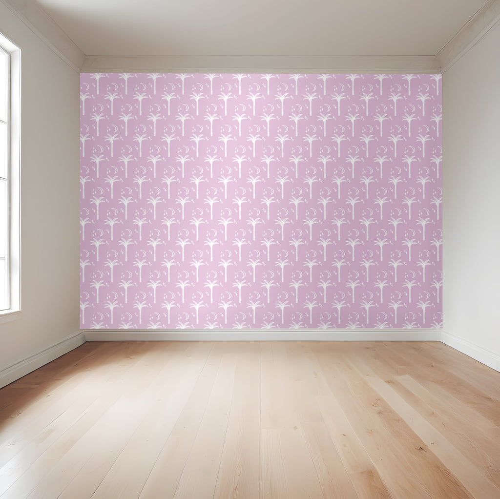 Magic Palms | Full & Half Wall Wallpaper Wallpaper Blond + Noir 