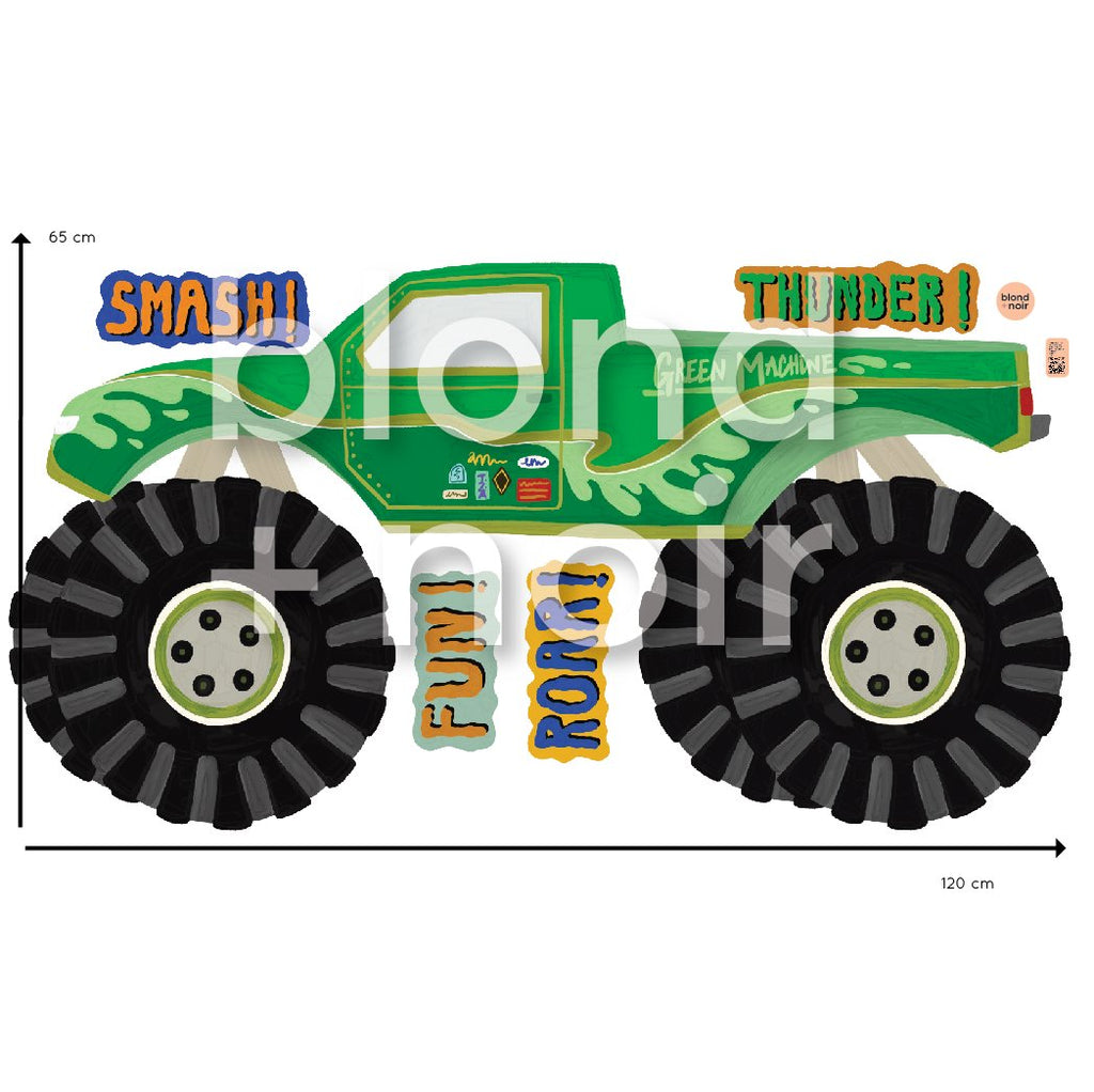 Maxi Green Utility Truck | Wall Decals for Kids Wall Decals Blond + Noir 