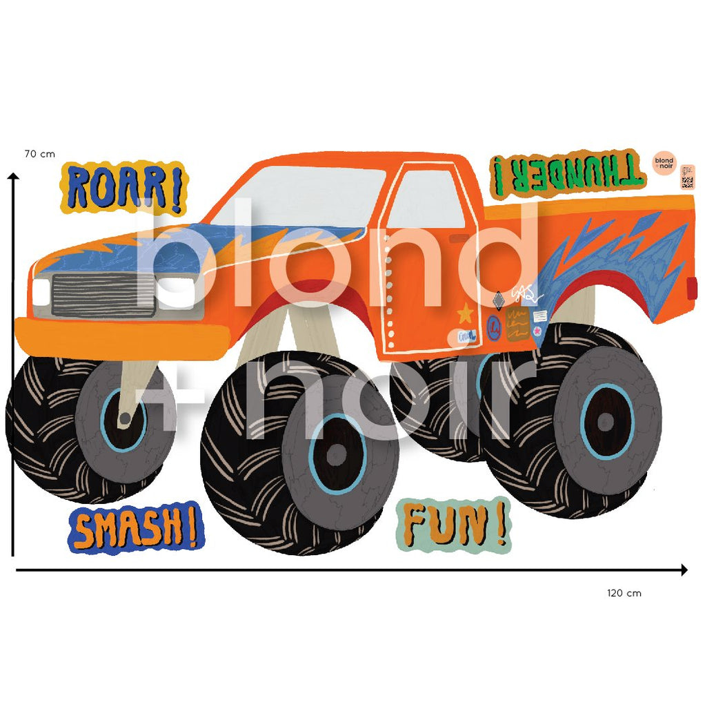 Maxi Orange Pickup Truck | Wall Decals for Kids Wall Decals Blond + Noir 