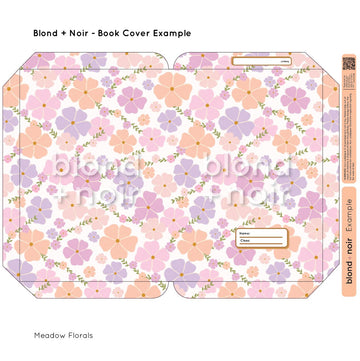 Meadow Florals | Pre-cut Book Covers | Customisable Back to School Supplies Back to school Blond + Noir 