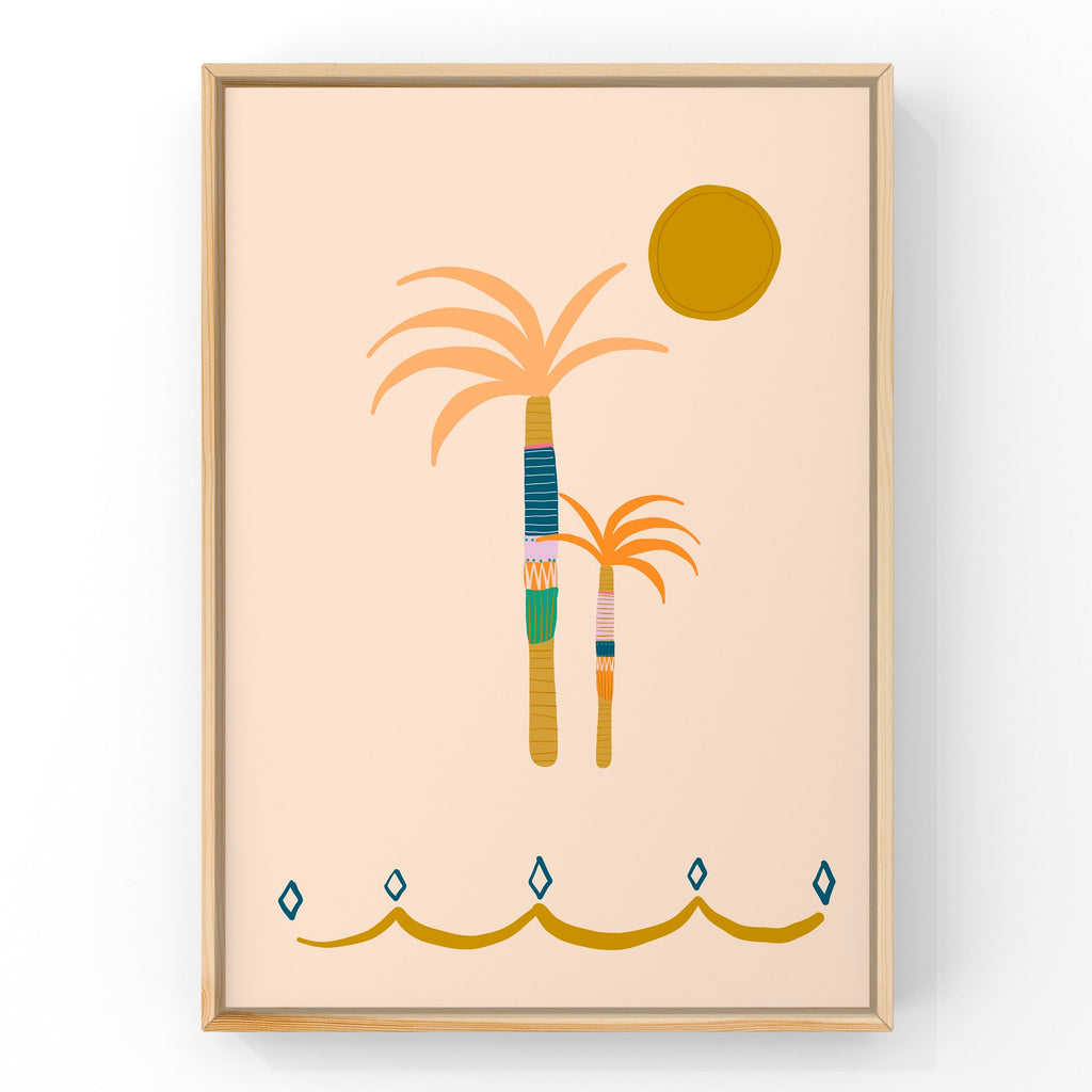 Mermaid Palms (Peach) by Little Peach & Pip | Art Print Art Prints Little Peach + Pip 
