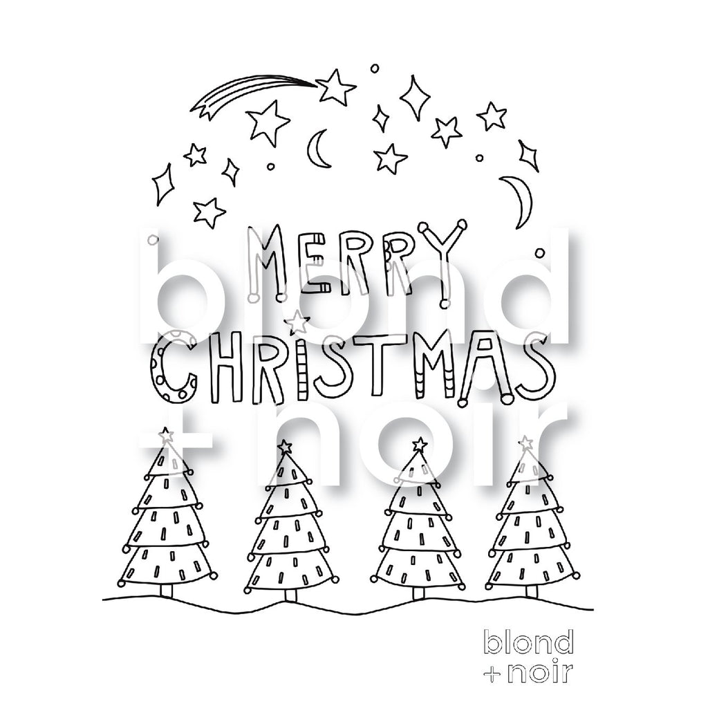 Merry Christmas Colouring Page – Free Festive Printable Blond + Noir 