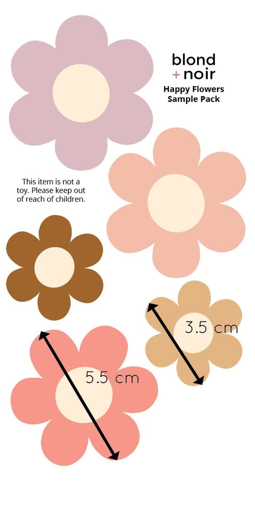 Midi Happy Flowers | Wall Decals Wall Decals Blond + Noir 