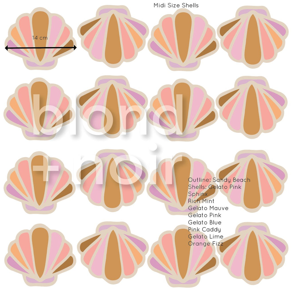 Midi shells | Design your own | Wall Decals Wall Decals Blond + Noir Midi Shells 