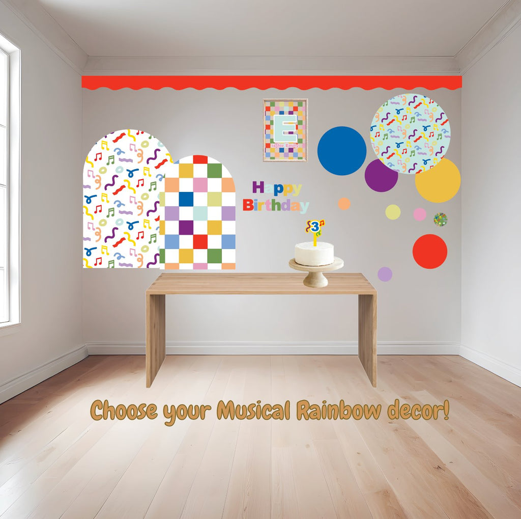 Musical Rainbow Happy Birthday | Wall Decals Wall Decals Blond + Noir 