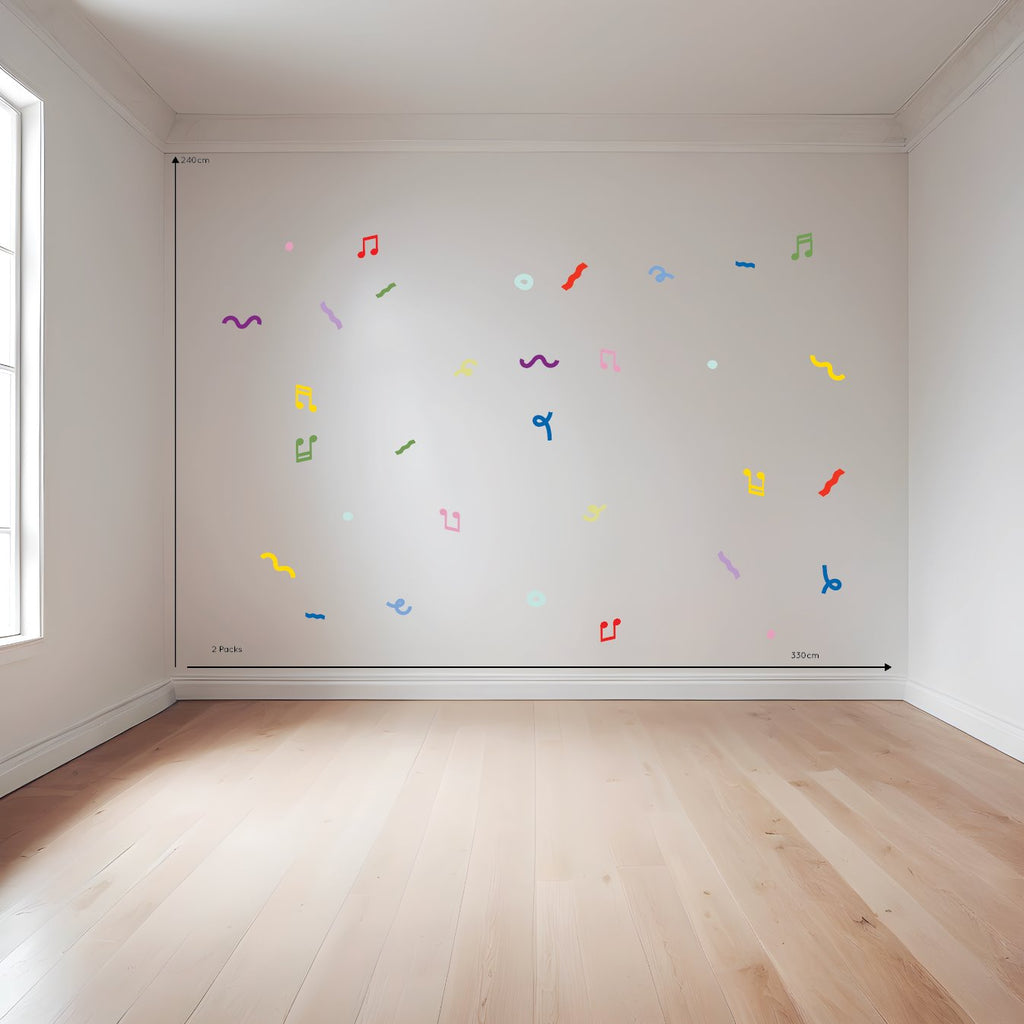 Musical Rainbow Shapes | Wall Decals Wall Decals Blond + Noir 