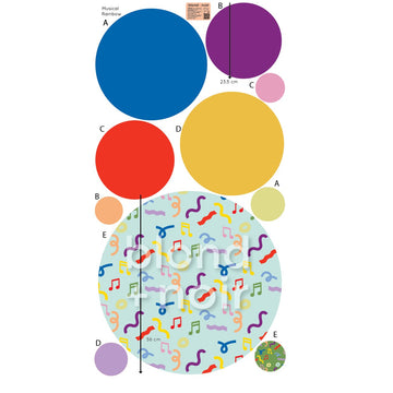 Musical Rainbow Über Circles | Wall Decals Wall Decals Blond + Noir 