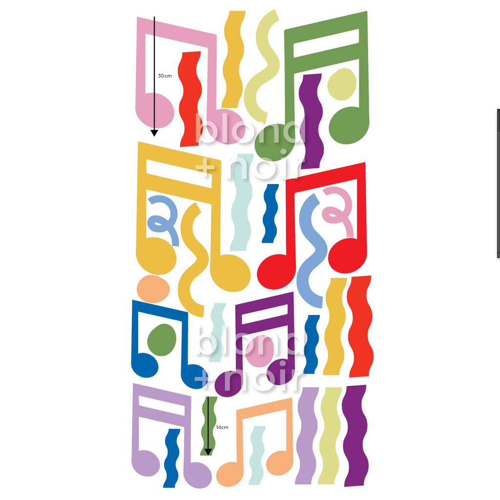 Musical Rainbow Über Shapes | Wall Decals Wall Decals Blond + Noir 