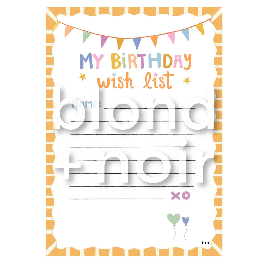My Birthday Wishlist – Free Kids Printable | Kids Birthday List Blond + Noir 