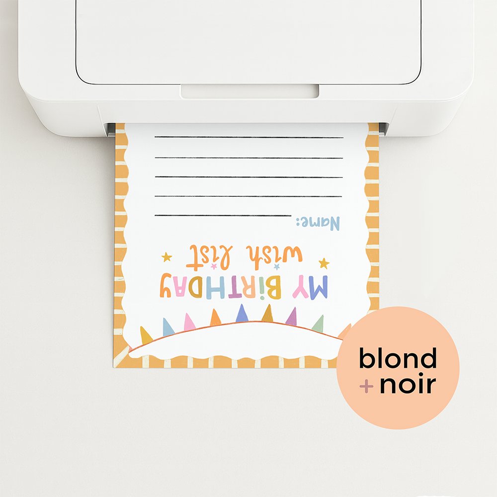 My Birthday Wishlist – Free Kids Printable | Kids Birthday List Blond + Noir 