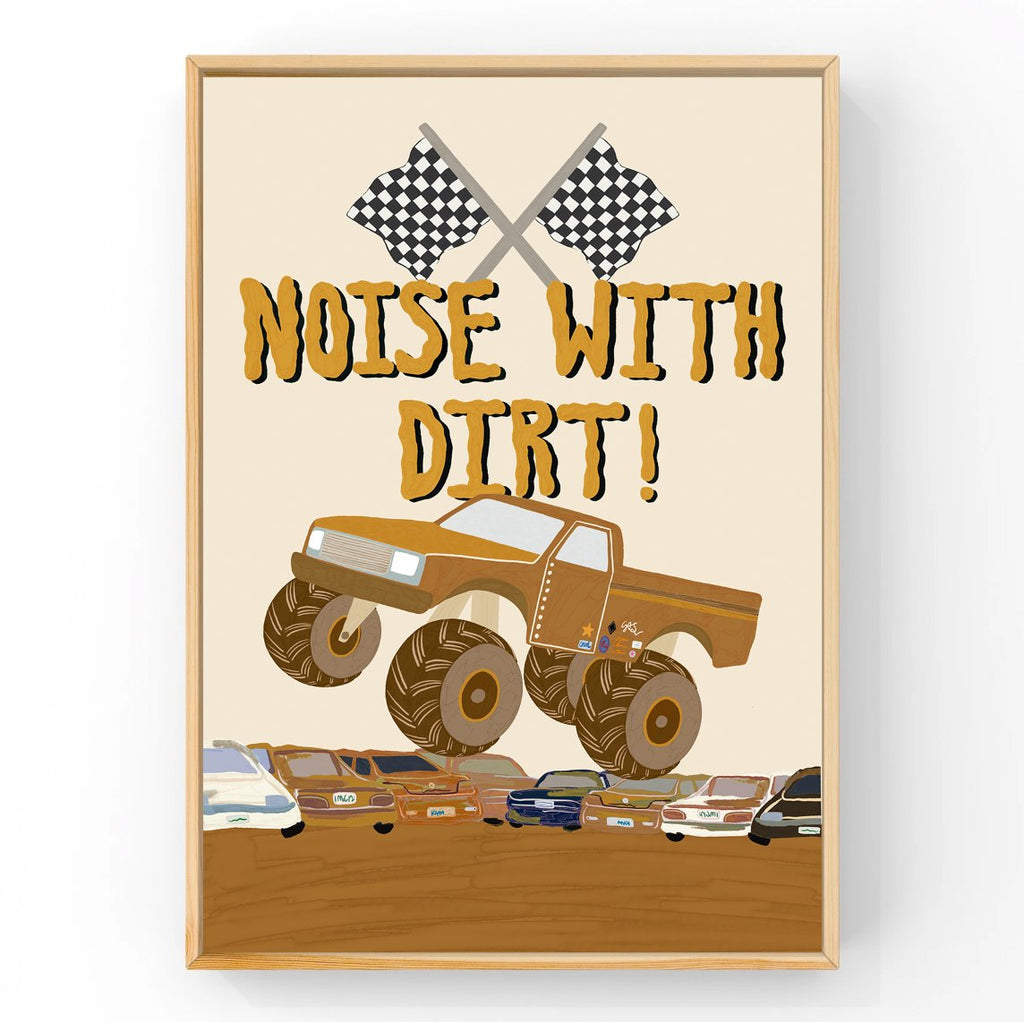 Noise with Dirt - Neutral | Big Truck Kids Art Print Art Prints Little Peach + Pip 