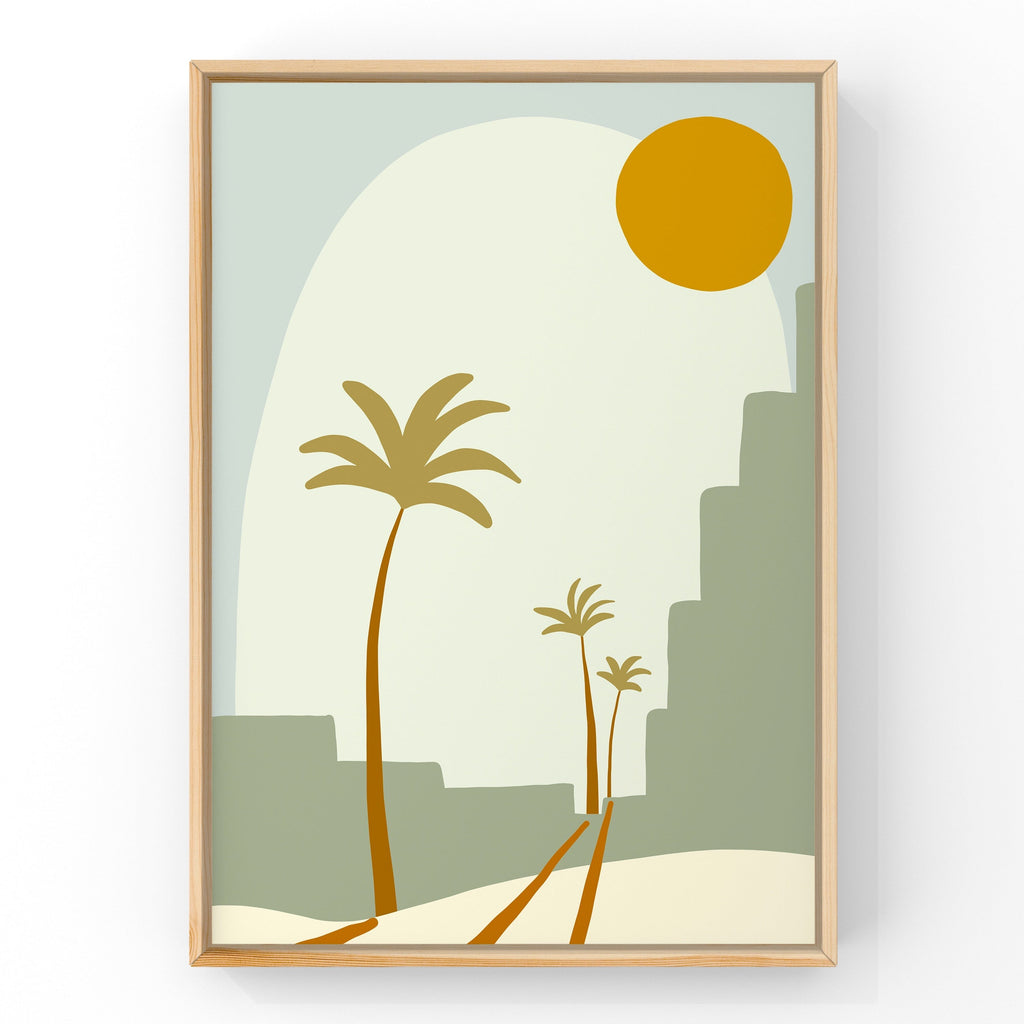 Palm City (Blue) by Little Peach & Pip | Art Print Art Prints Little Peach + Pip 