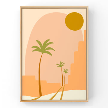 Palm City (Peach) by Little Peach & Pip | Art Print Art Prints Little Peach + Pip 