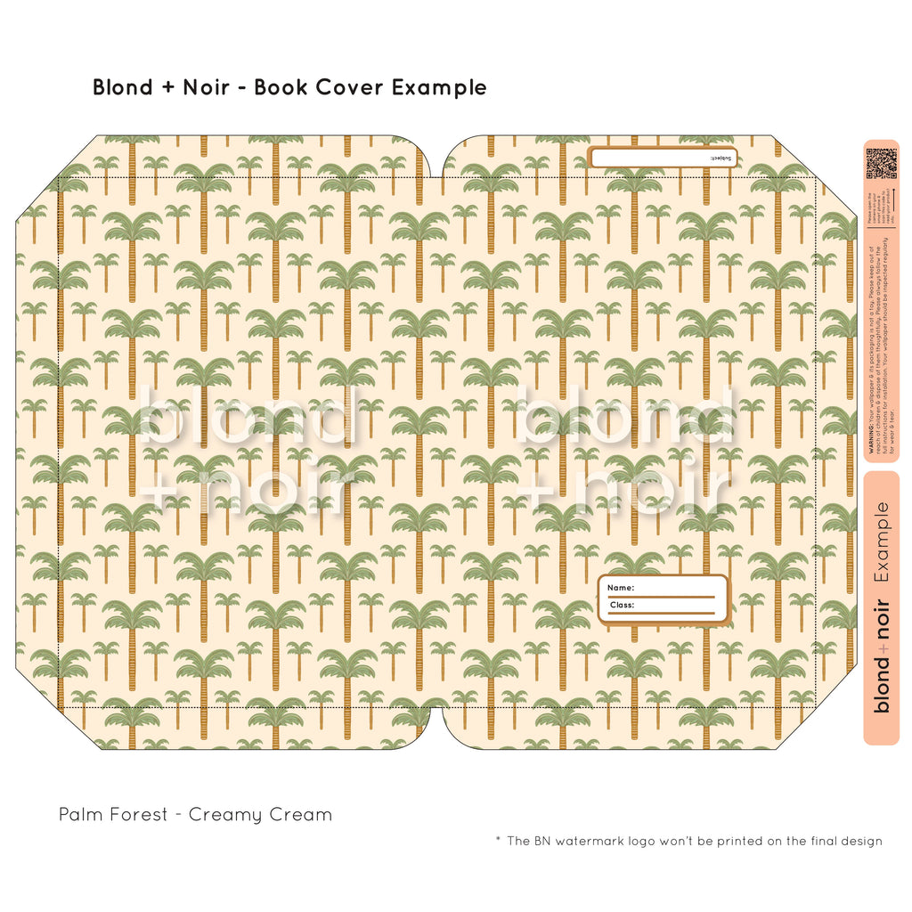 Palm Forest | Pre-cut Book Covers | Customisable Back to School Supplies Back to school Blond + Noir 