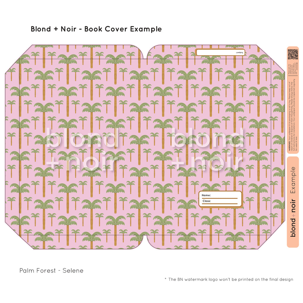 Palm Forest | Pre-cut Book Covers | Customisable Back to School Supplies Back to school Blond + Noir 