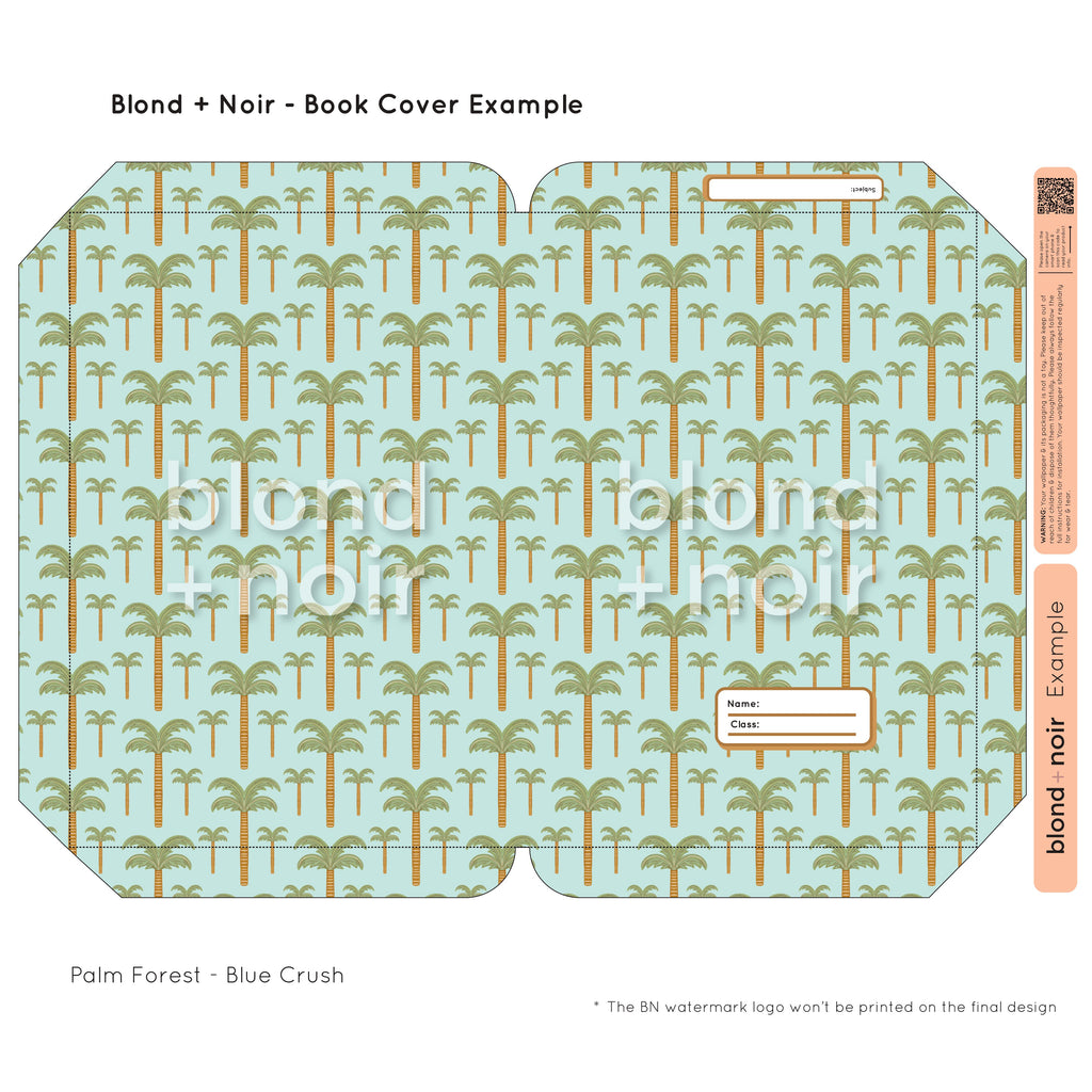 Palm Forest | Pre-cut Book Covers | Customisable Back to School Supplies Back to school Blond + Noir 