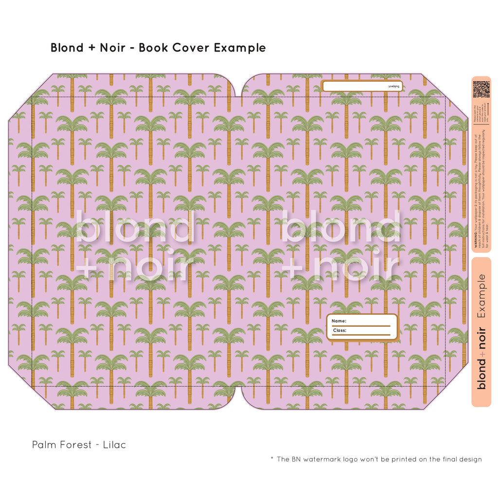 Palm Forest | Pre-cut Book Covers | Customisable Back to School Supplies Back to school Blond + Noir 