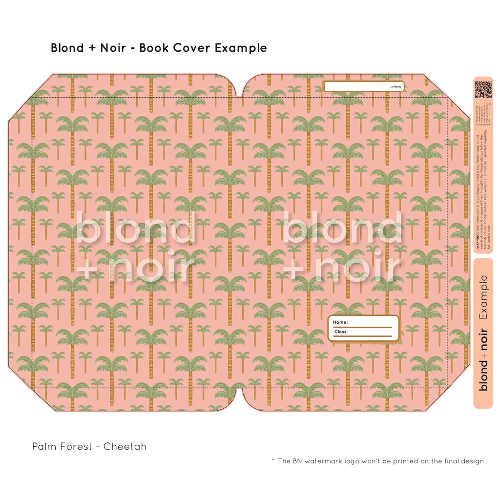 Palm Forest | Pre-cut Book Covers | Customisable Back to School Supplies Back to school Blond + Noir 