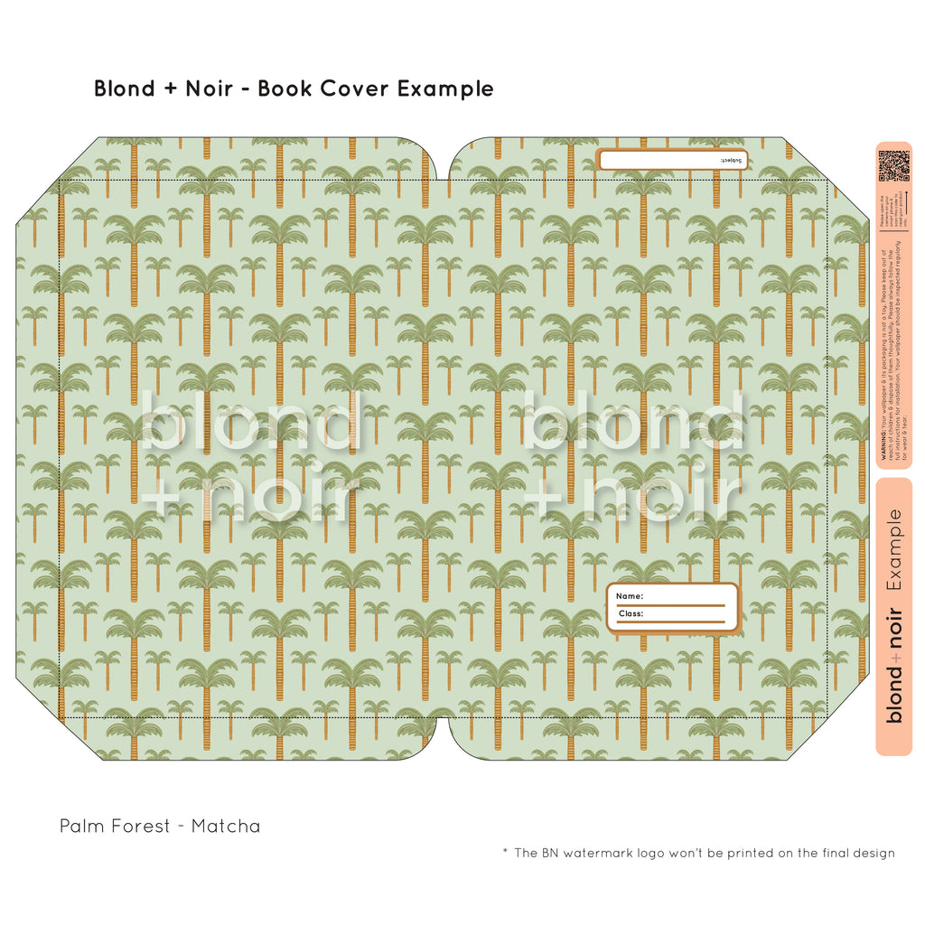 Palm Forest | Pre-cut Book Covers | Customisable Back to School Supplies Back to school Blond + Noir 
