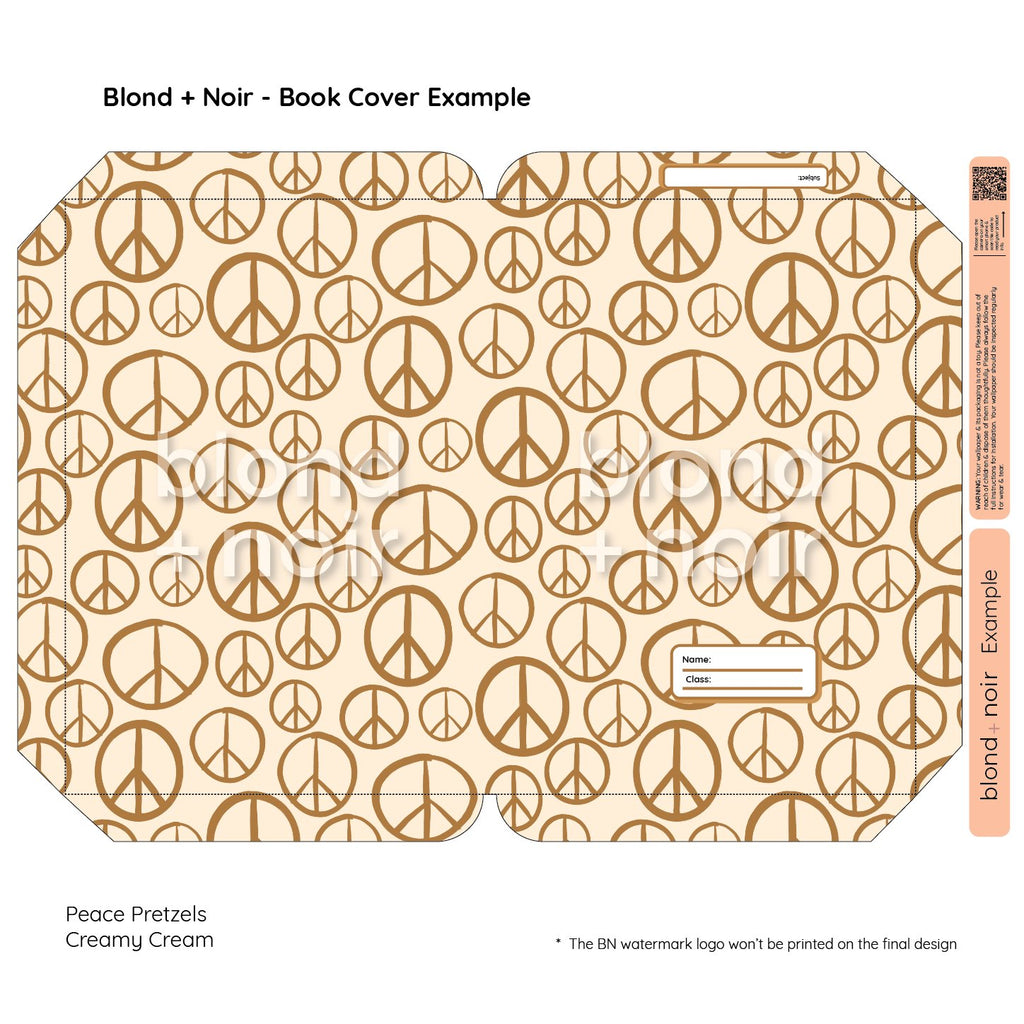Peace Pretzel | Pre-cut Book Covers | Customisable Back to School Supplies Back to school Blond + Noir 