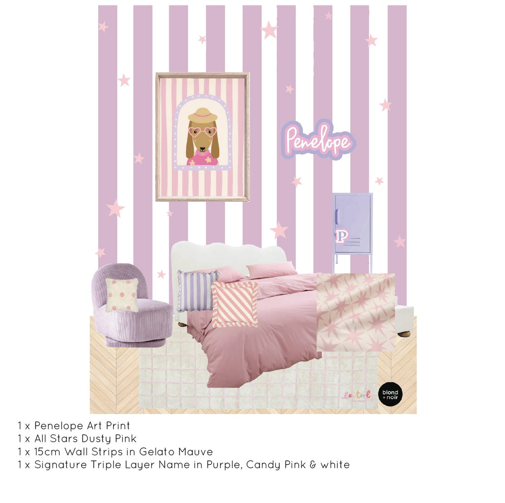 Penelope Pink Dachshund | Kids Decor | Art Print Art Prints Little Peach + Pip 