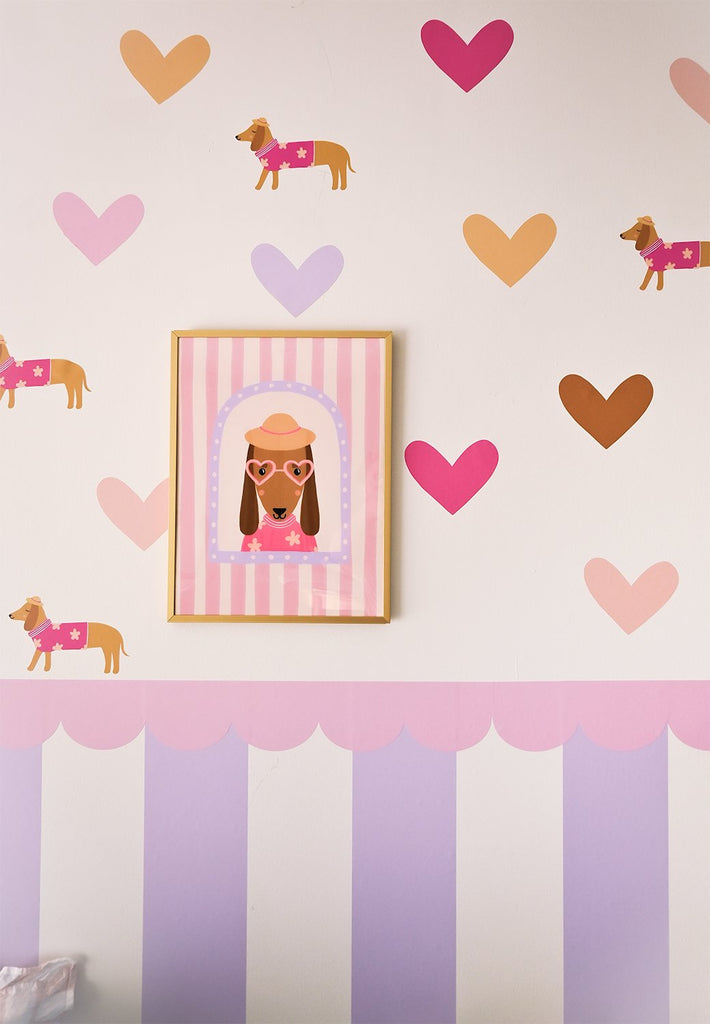 Penelope Pink Dachshund | Kids Decor | Art Print Art Prints Little Peach + Pip 