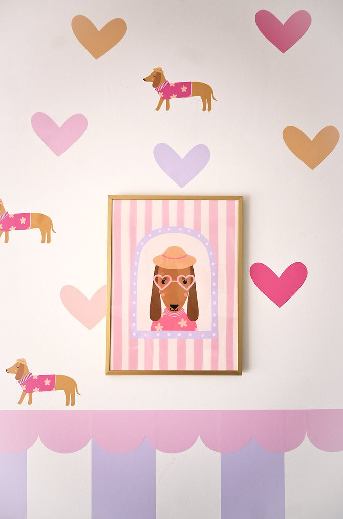 Penelope Sausage Dog | Dachshund Wall Decals Wall Decals Blond + Noir 