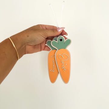 Personalised Carrot Gift Tag | Easter Decoration Acrylic Name Letterly Australia 