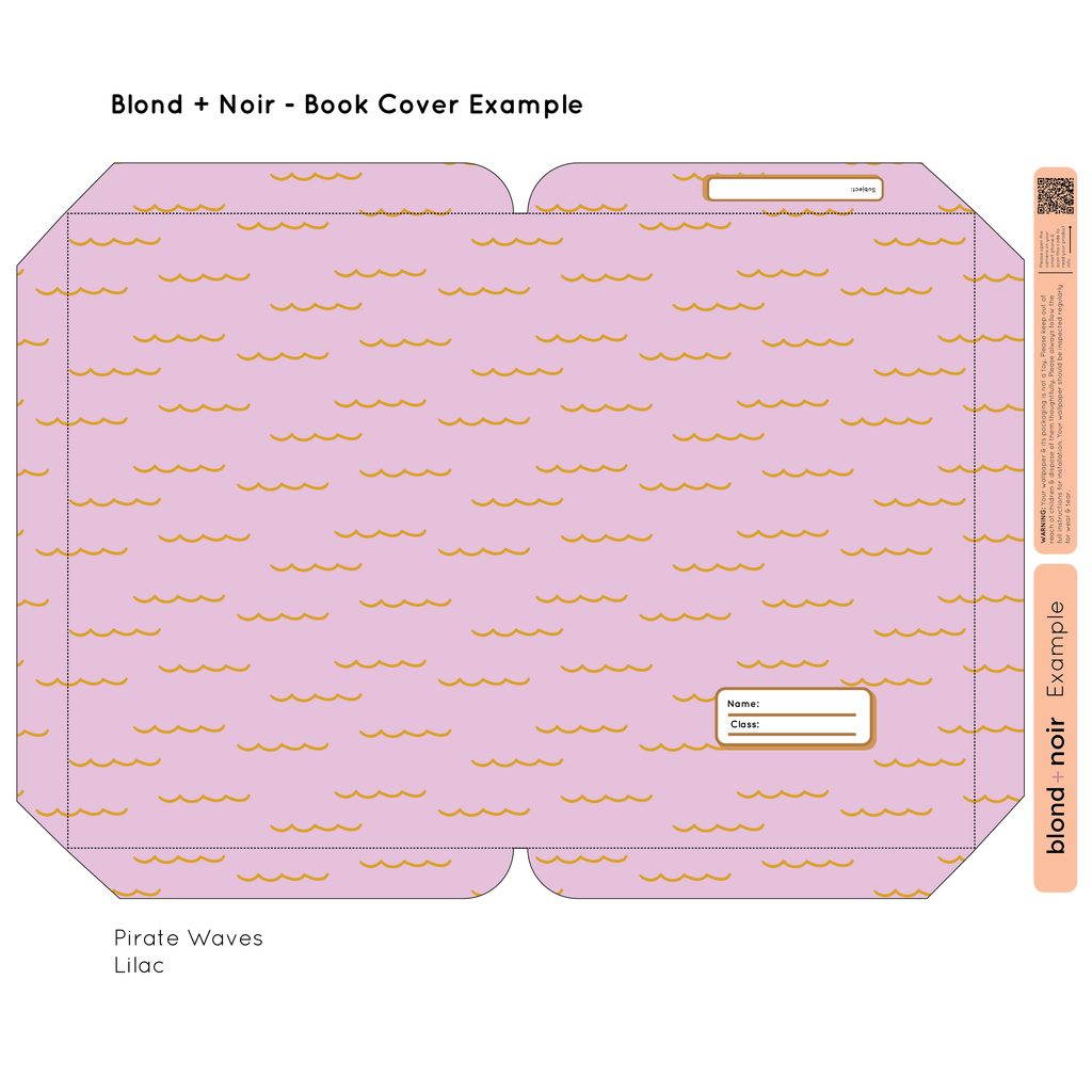 Pirate Waves | Pre-cut Book Covers | Customisable Back to School Supplies Back to school Blond + Noir 