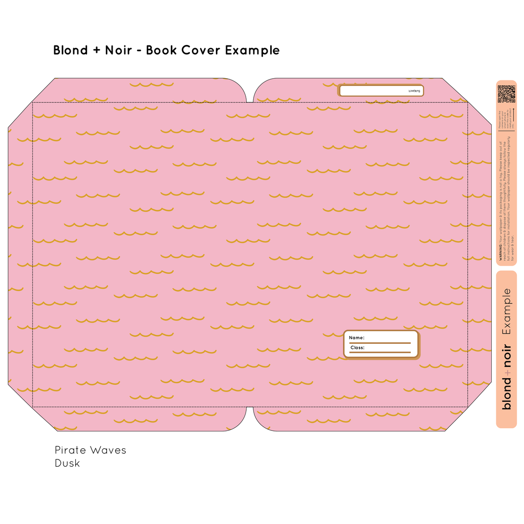 Pirate Waves | Pre-cut Book Covers | Customisable Back to School Supplies Back to school Blond + Noir 