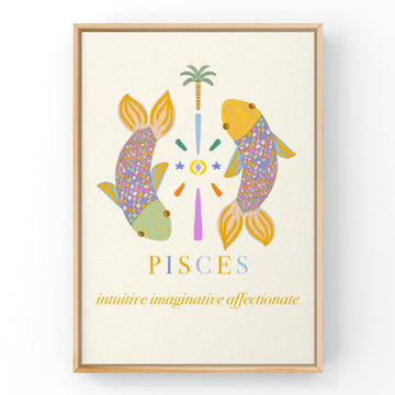 PISCES Pastel Star Sign by Little Peach & Pip | Art Print Art Prints Little Peach + Pip 