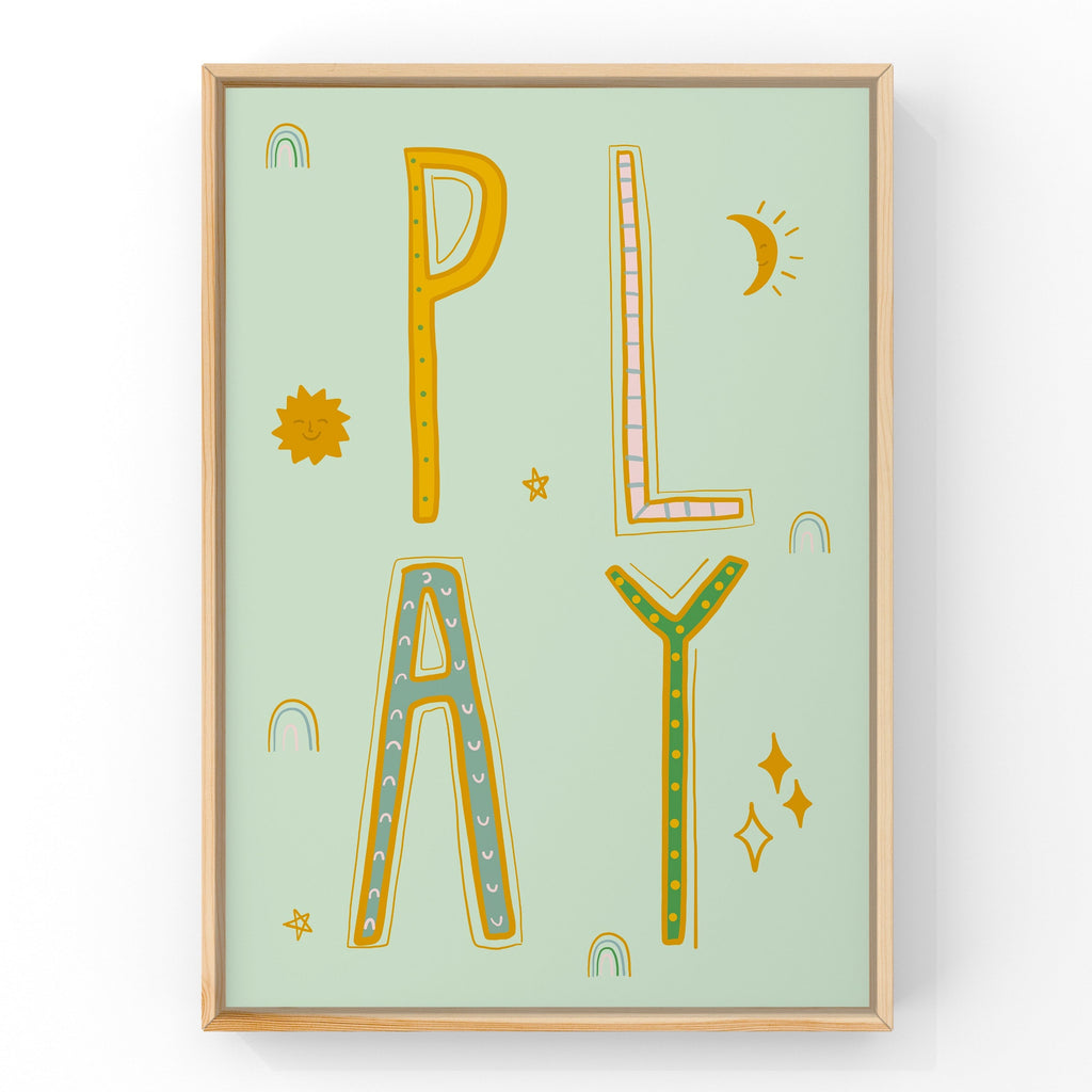 Play (Mint) by Little Peach & Pip | Art Print Art Prints Little Peach + Pip 
