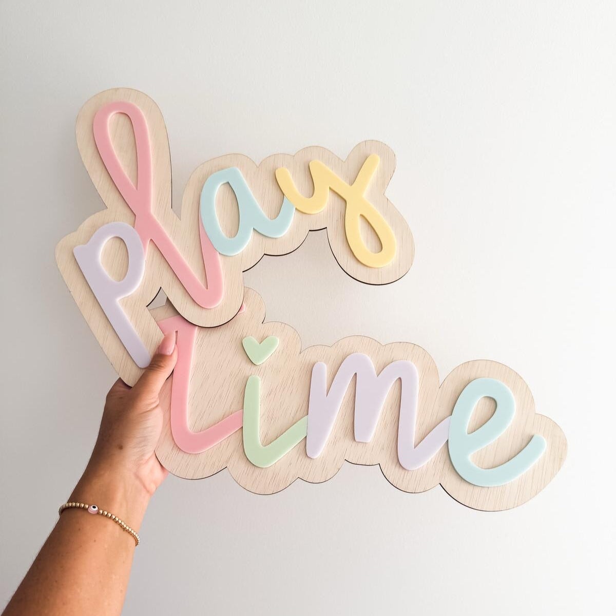 Play Time Sign | Wood & Acrylic Plaque – Blond + Noir